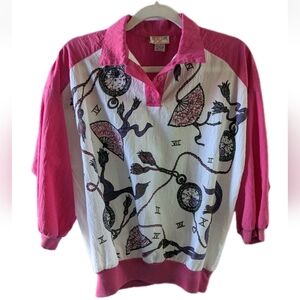 Vintage Lindsey Blake Sport Long Sleeve Polo Size Small